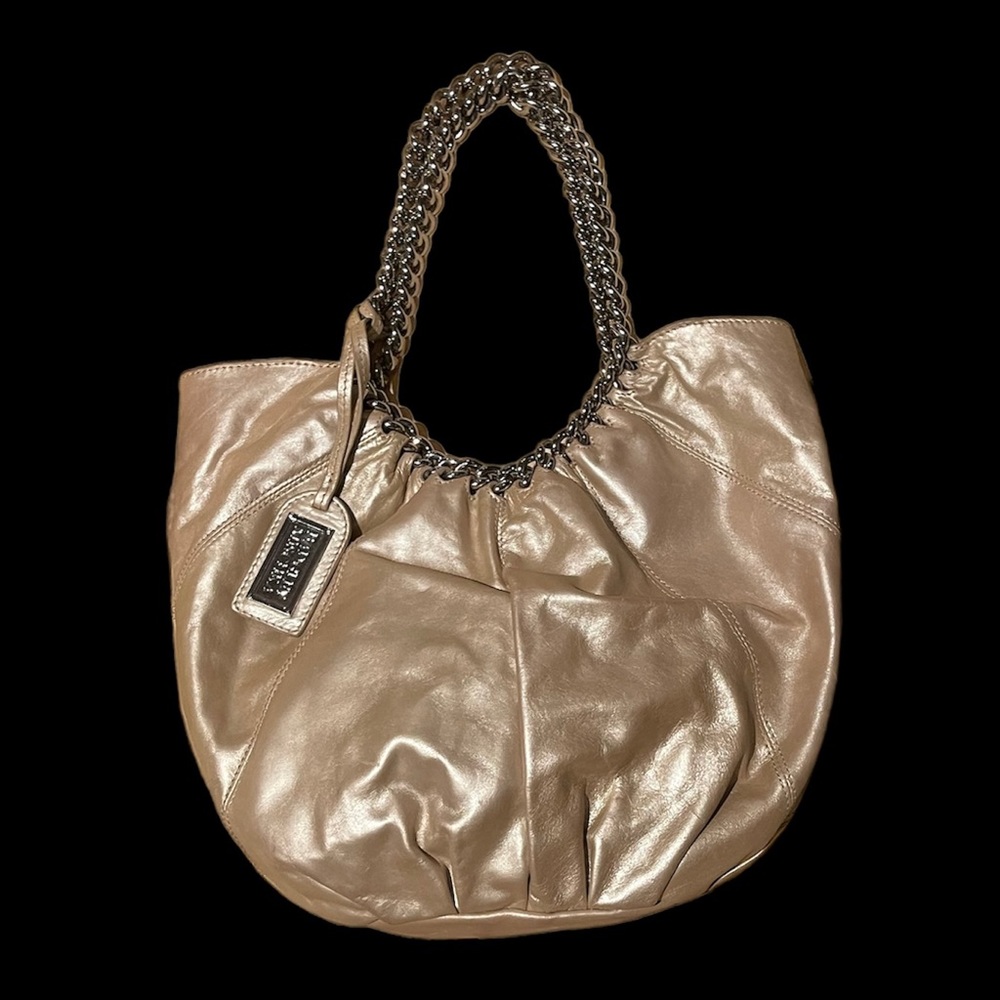 Badgley Mischka white opal handbag